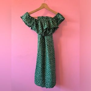 💚BNWOT TWO PIECE GREEN FLORAL SKIRT SET WITH TUBE TOP AND MAXI SKIRT💚